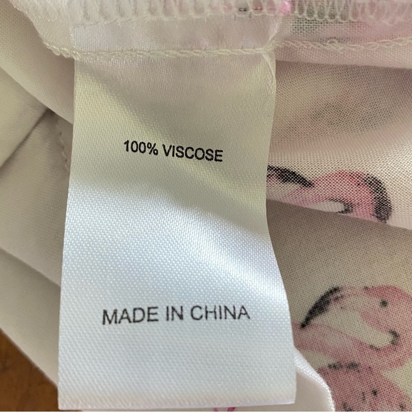 JAY JAYS Men's size XL White Pink Casual Button Down Shirt resort Flamingo Print - Picture 6 of 6